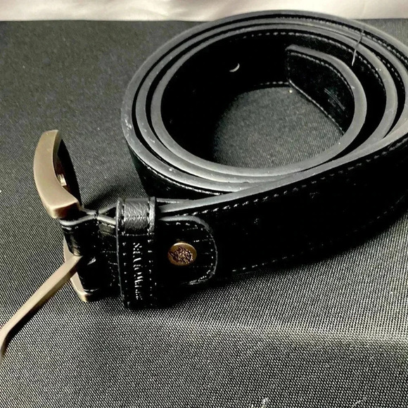 SEPTWOLVES MENS BLACK BELT SIZE 46” VERY GOOD CLEAN CONDITION - Picture 1 of 8